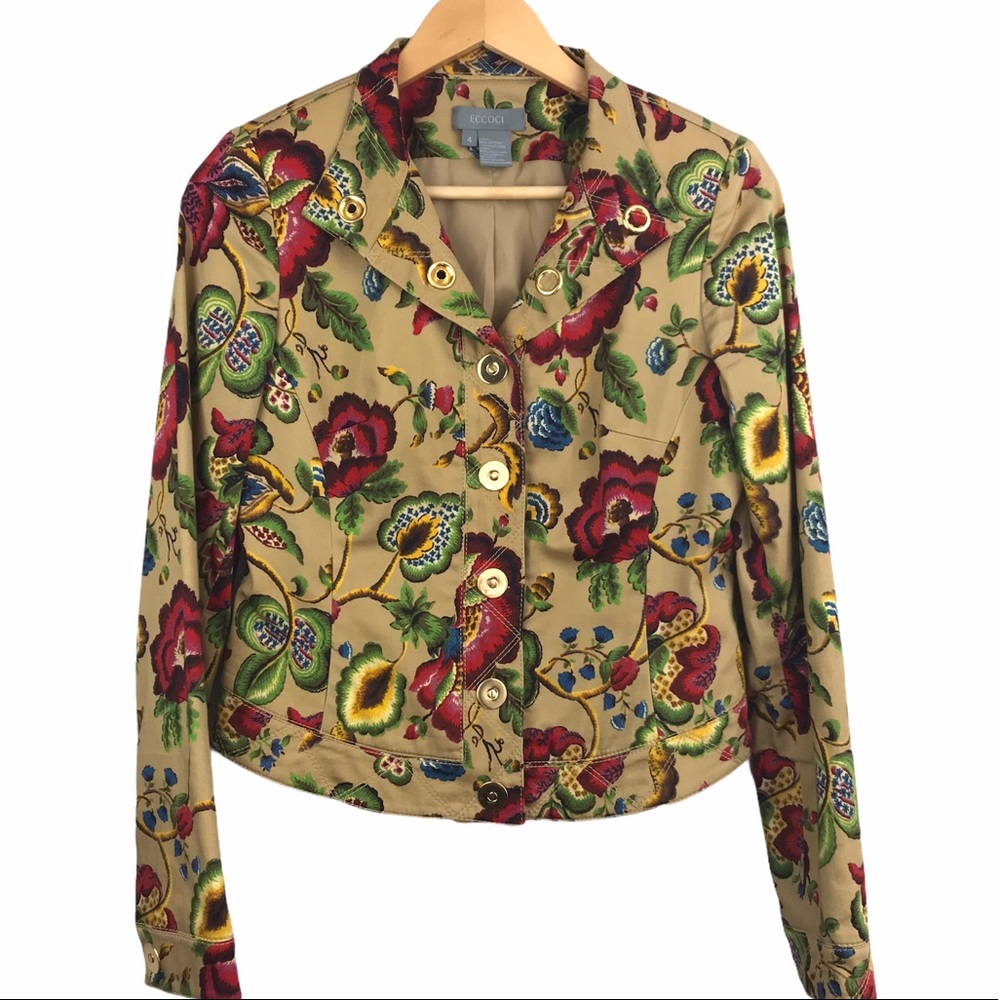 Eccoci Floral Print Jacket Lined